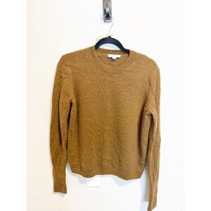 Vince Wool Cashmere Crewneck Knit Sweater Long Sleeve Pullover Brown Size Small